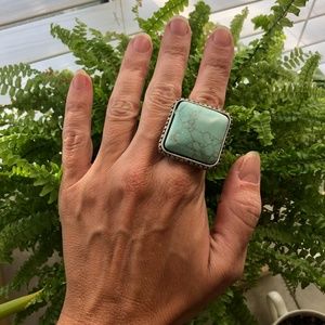 Large Square Turquoise Ring